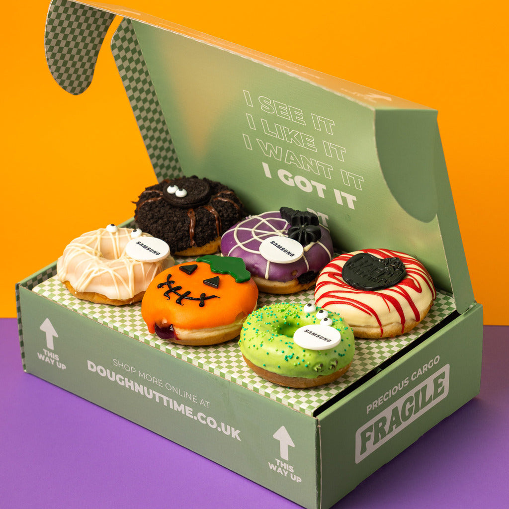 "Corporate Halloween" doughnut gift box with logo (VG)