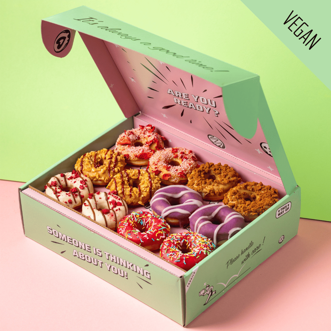 "Fruity Season" Mini-Donut gift box (vegan)