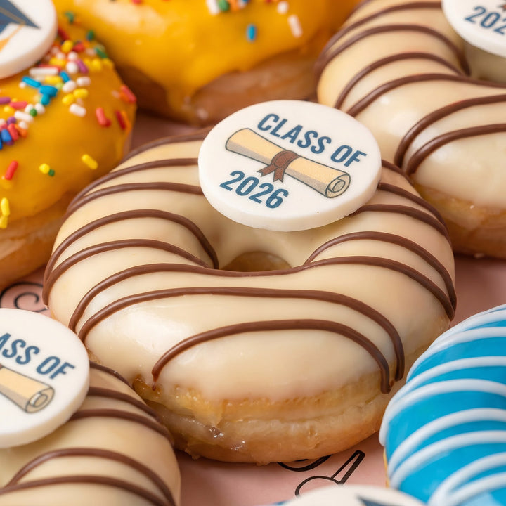 Graduation vegan mini doughnut gift box