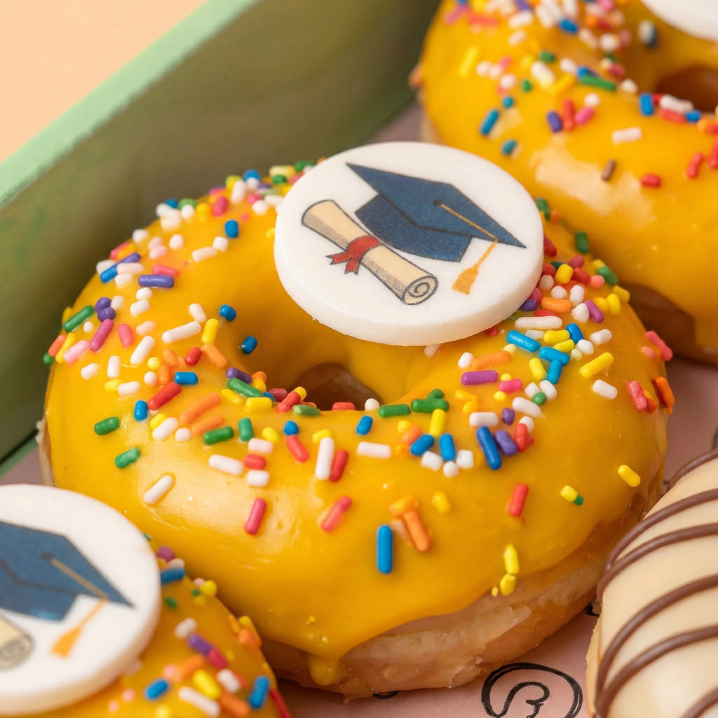 Graduation vegan mini doughnut gift box