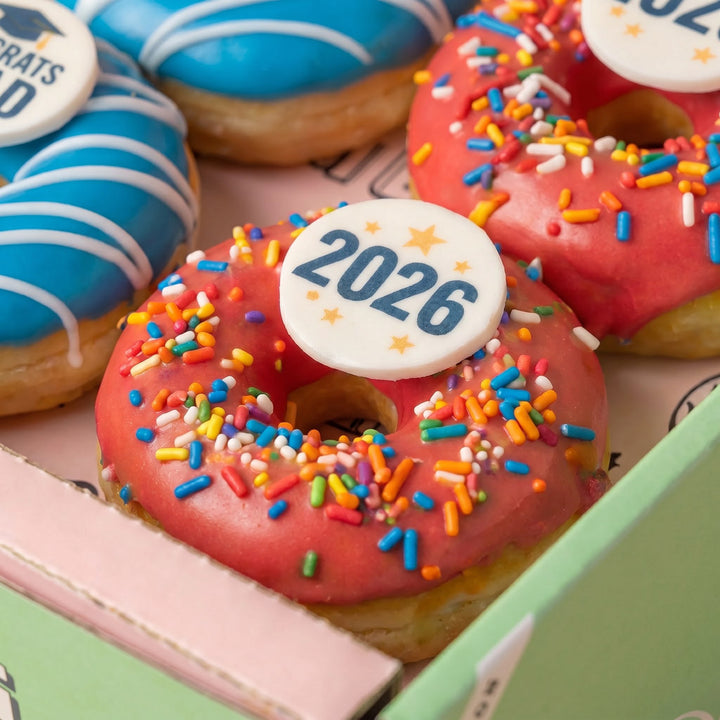 Graduation vegan mini doughnut gift box