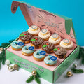 Corporate "Happy Holidays" mini doughnut gift box with logo