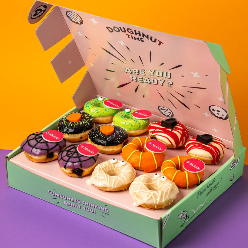 "Corporate Halloween" vegan mini doughnut gift box
