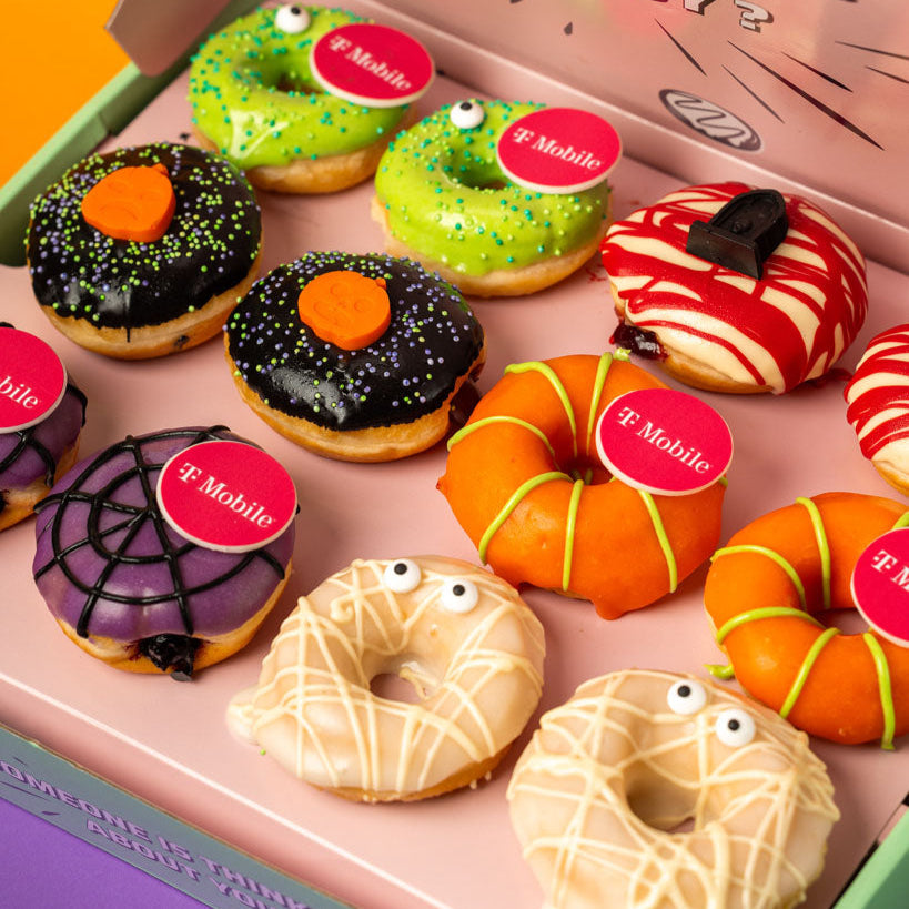 "Corporate Halloween" vegan mini doughnut gift box