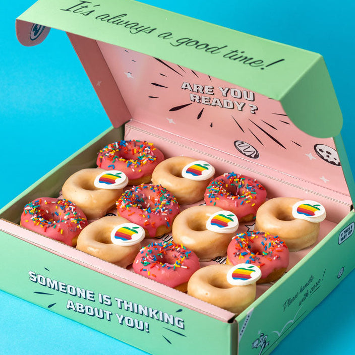 Custom brandbox - 24 vegan mini doughnuts with logo