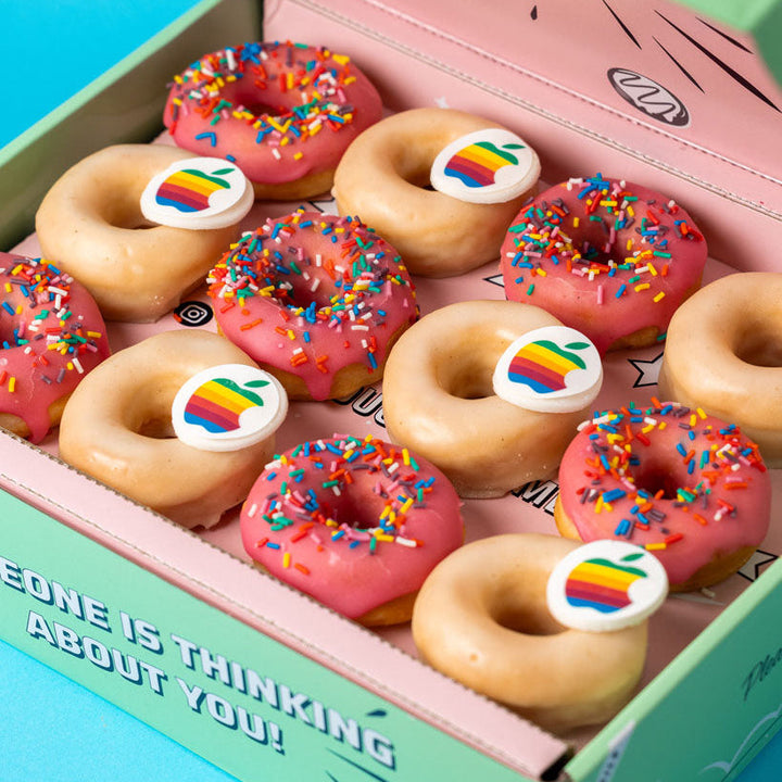 Custom brandbox - 24 vegan mini doughnuts with logo