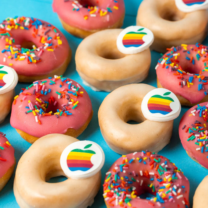 Custom brandbox - 24 vegan mini doughnuts with logo