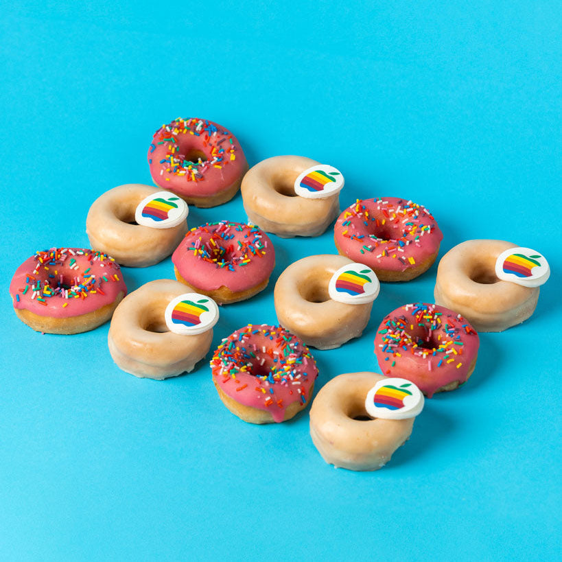 Custom brandbox - 24 vegan mini doughnuts with logo