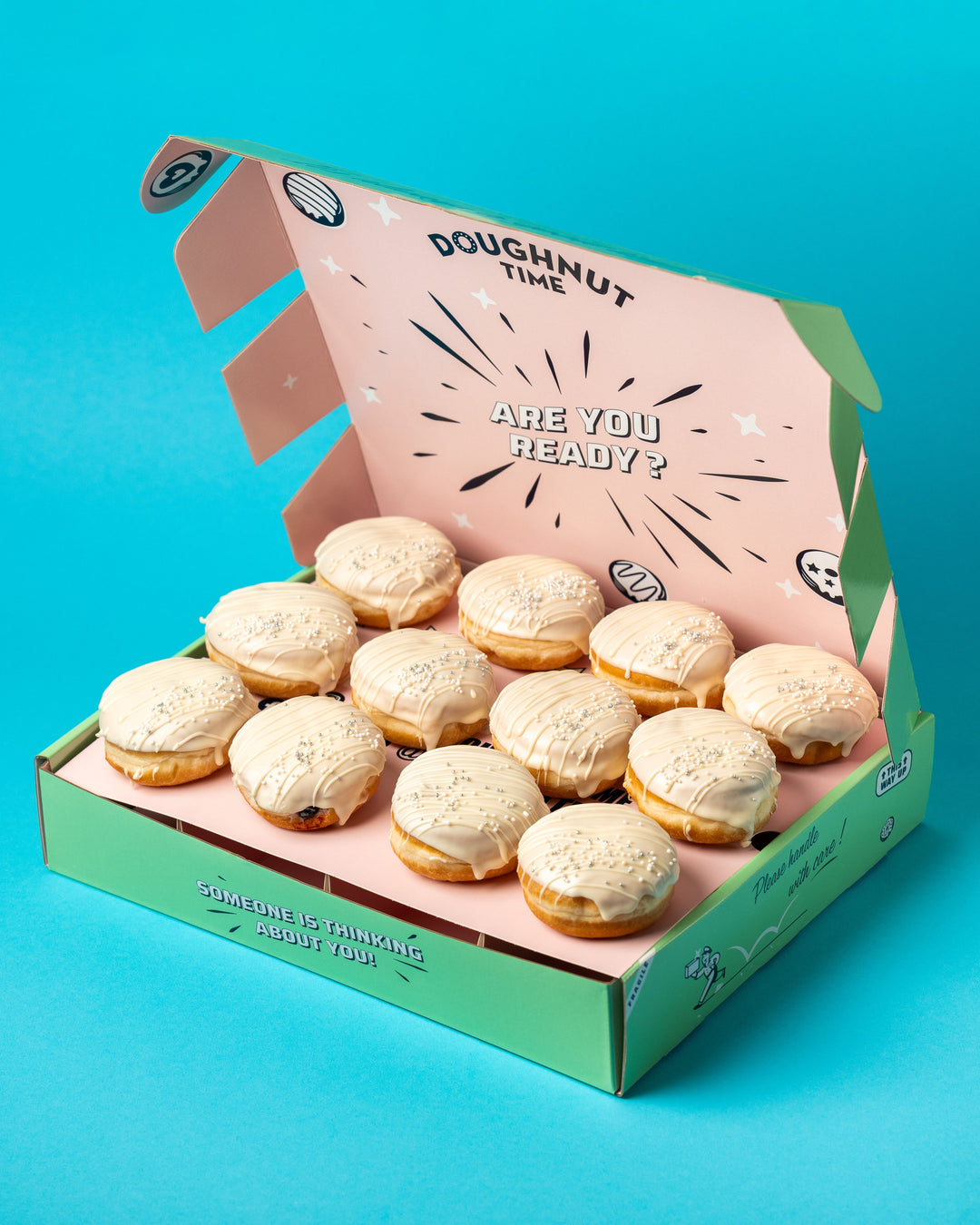 "Wedding" vegan mini doughnut event box – 60 mini doughnuts"