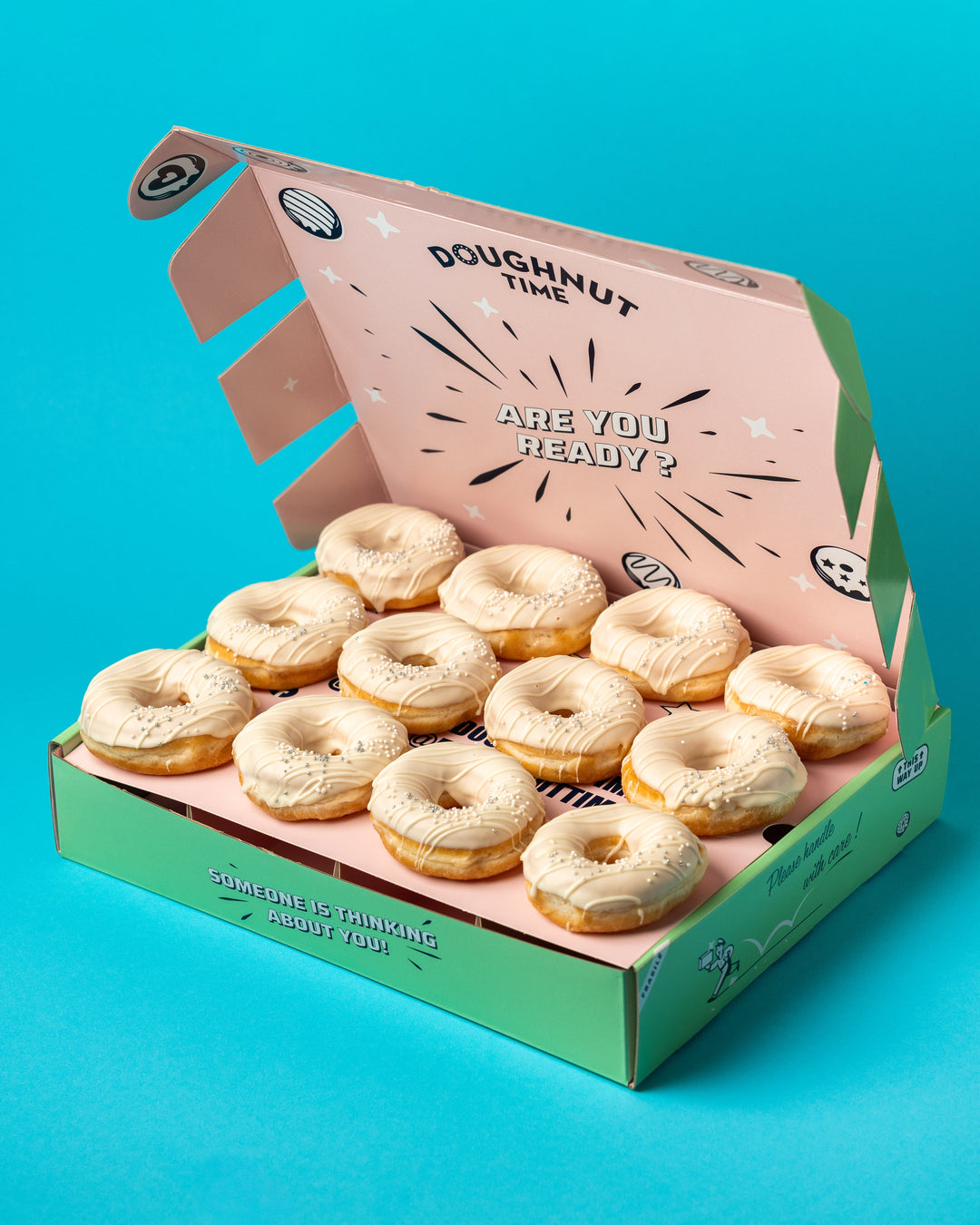 "Wedding" vegan mini doughnut event box – 60 mini doughnuts"