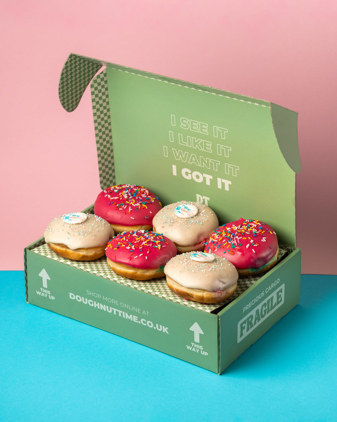"Gender reveal" vegan doughnut gift box