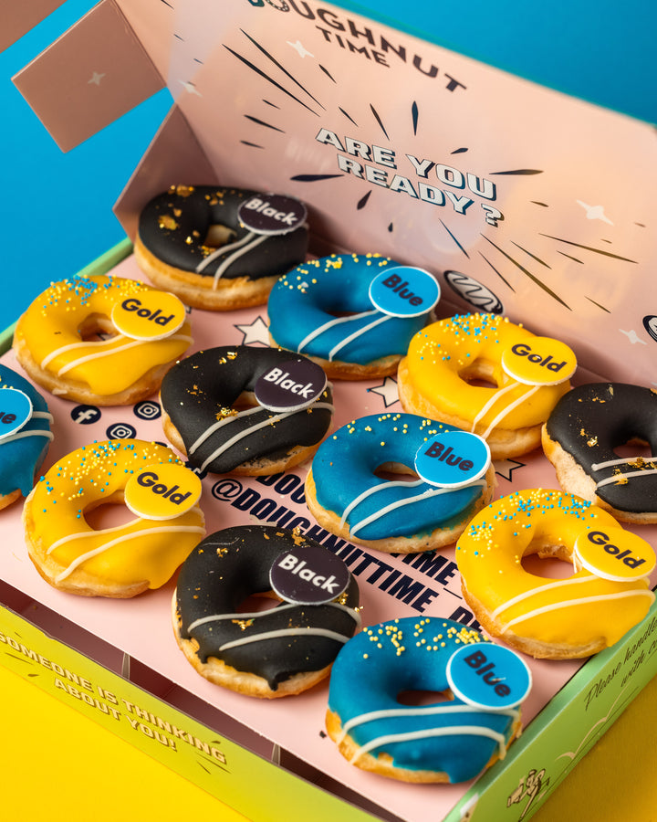 Custom brandbox XL – 60 mini doughnuts with logo