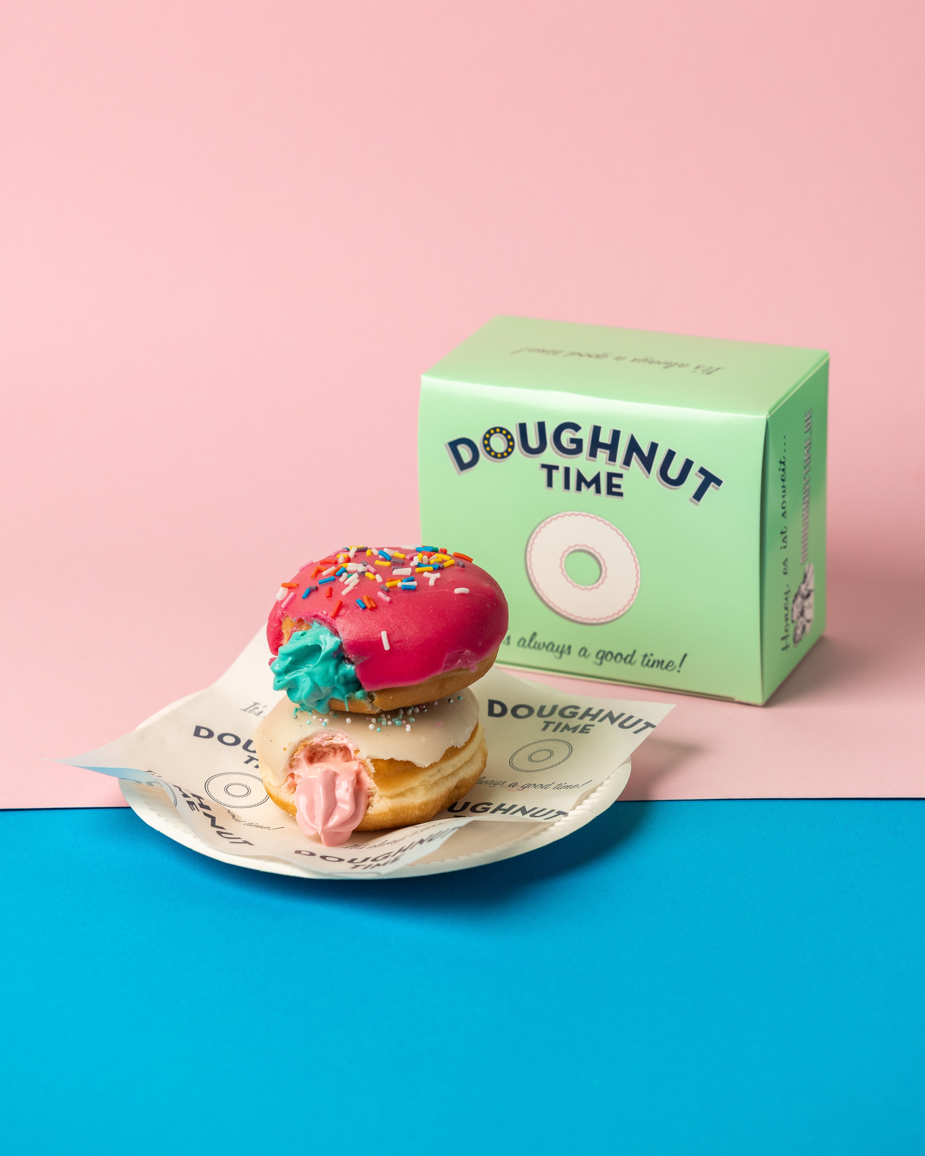 Gender Reveal Mini Doughnut Gift Box (vegan)
