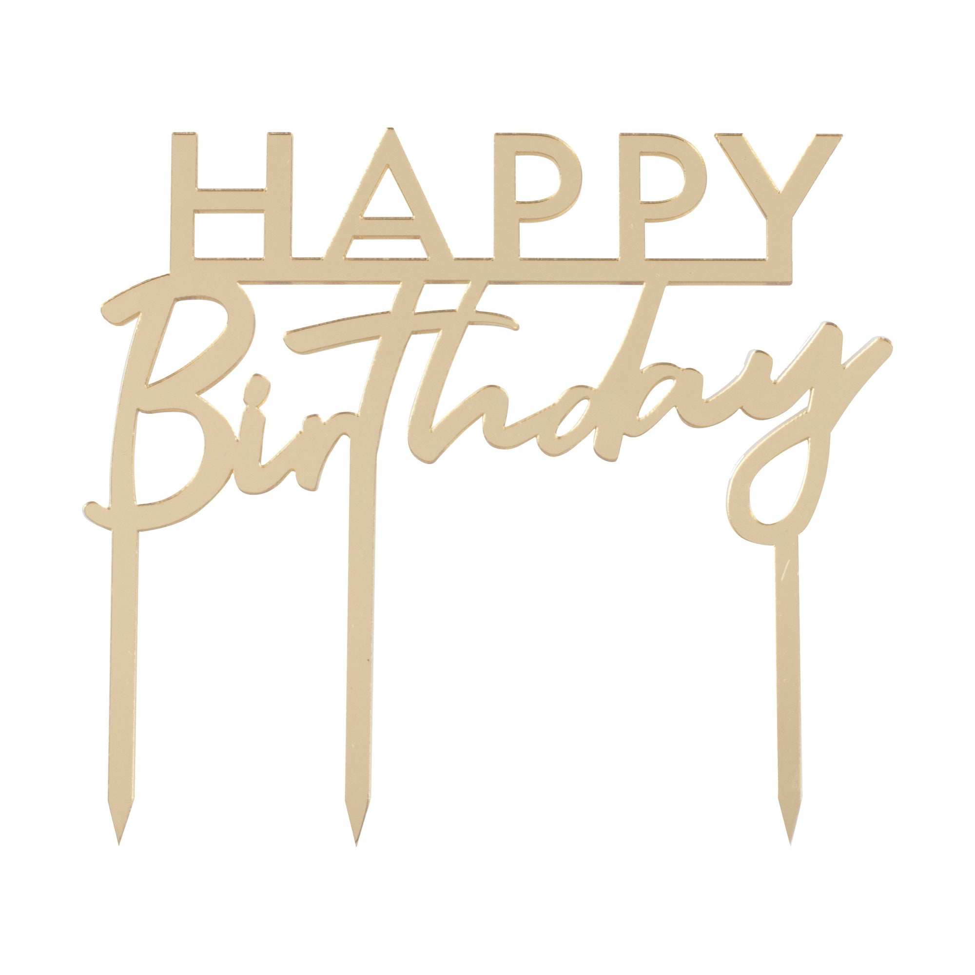 Gold Acrylic Happy Birthday Topper