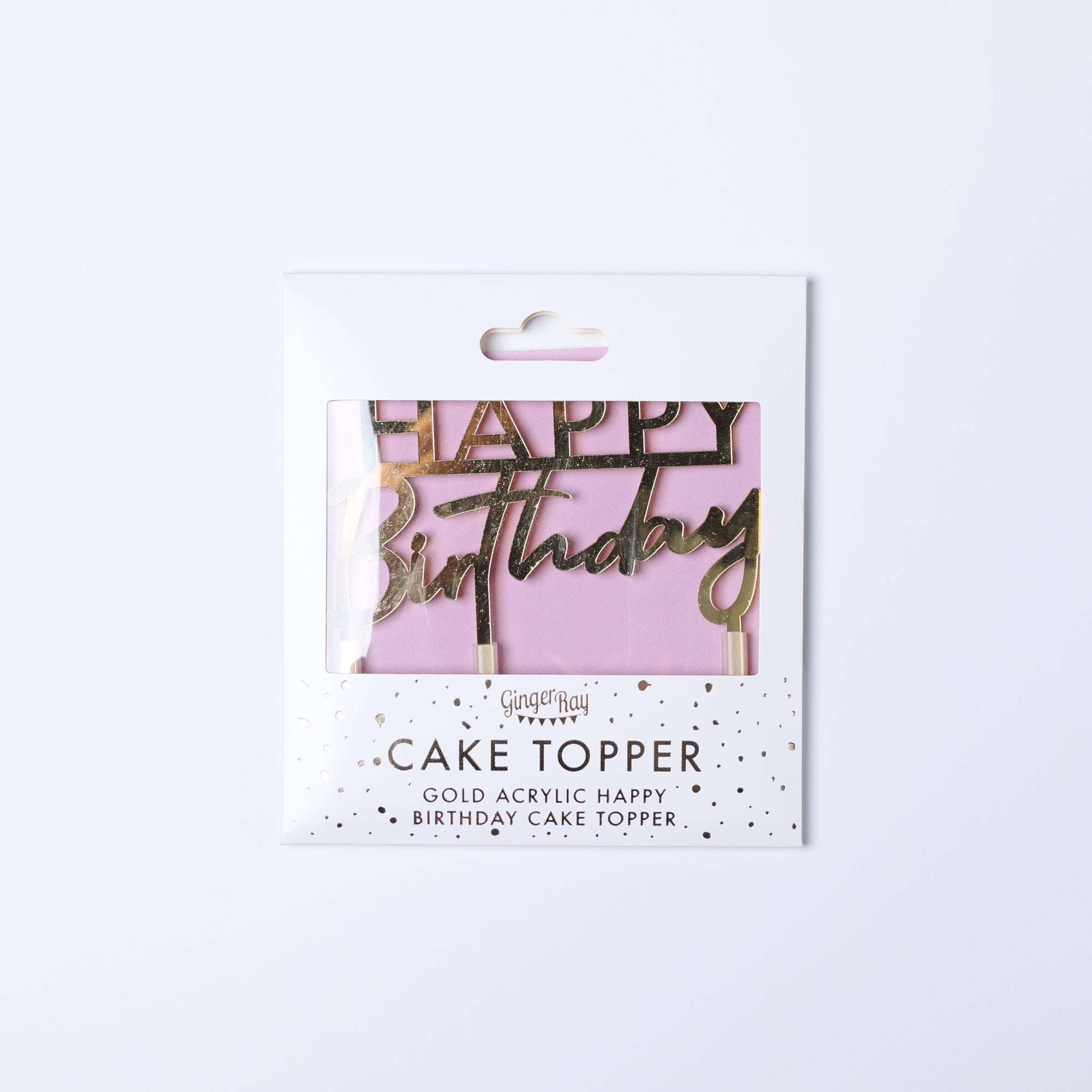 Gold Acrylic Happy Birthday Topper