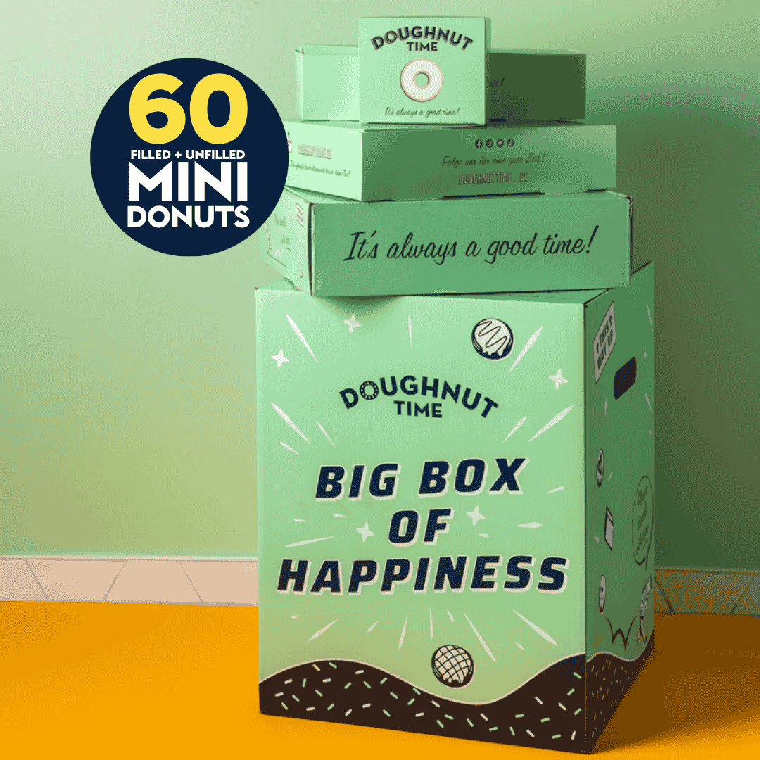 "Party box XL" vegan mini doughnut party box – 60 mini doughnuts