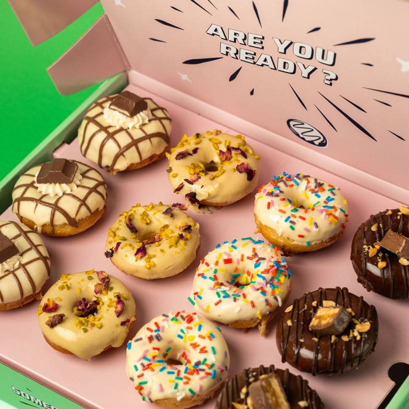 "Choccy Squad" gluten-friendly mini cake doughnut gift box