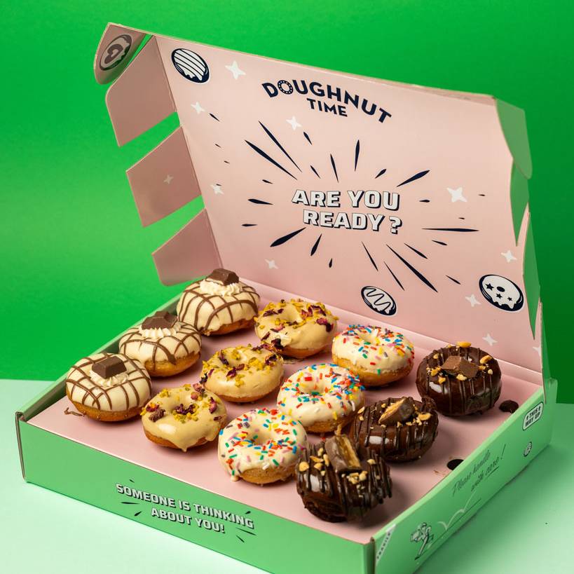 "Choccy Squad" gluten-friendly mini cake doughnut gift box