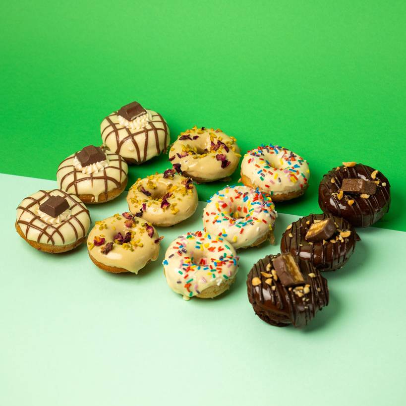 "Choccy Squad" gluten free mini cake doughnut gift box