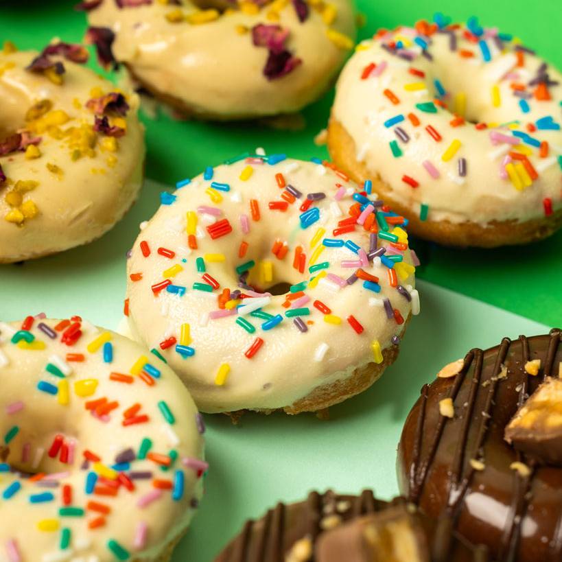 "Choccy Squad" gluten free mini cake doughnut gift box