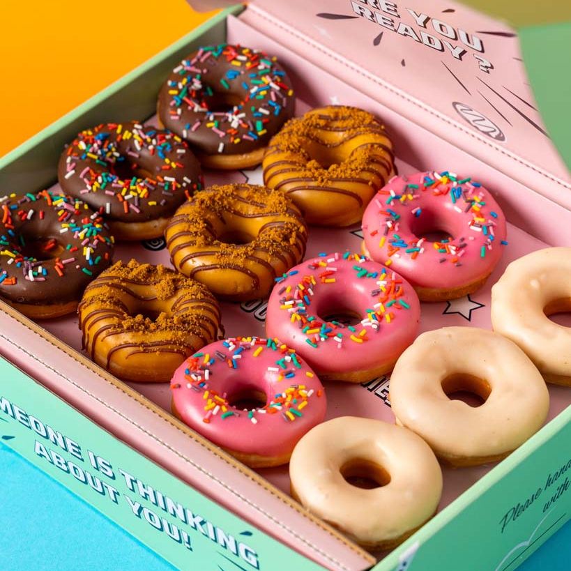 "Party box XL" vegan mini doughnut party box – 60 mini doughnuts