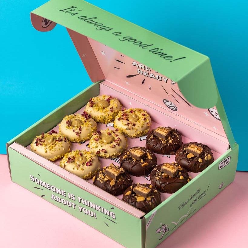 "Baked Chocolate-Pistachio" gluten-friendly mini cake doughnut gift box