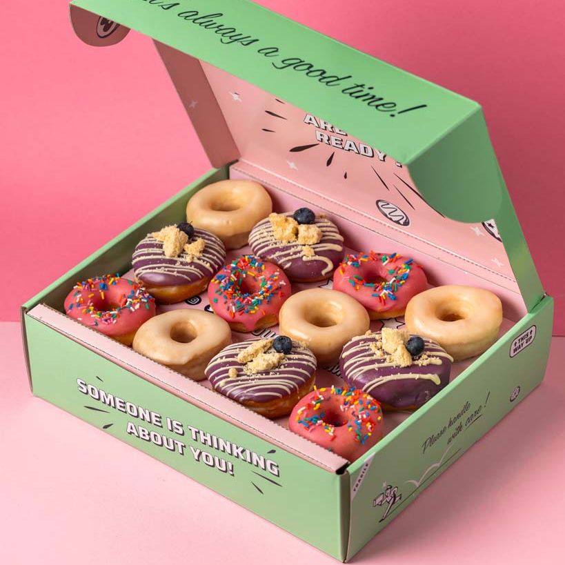 "Pink Party" vegan mini doughnut gift box
