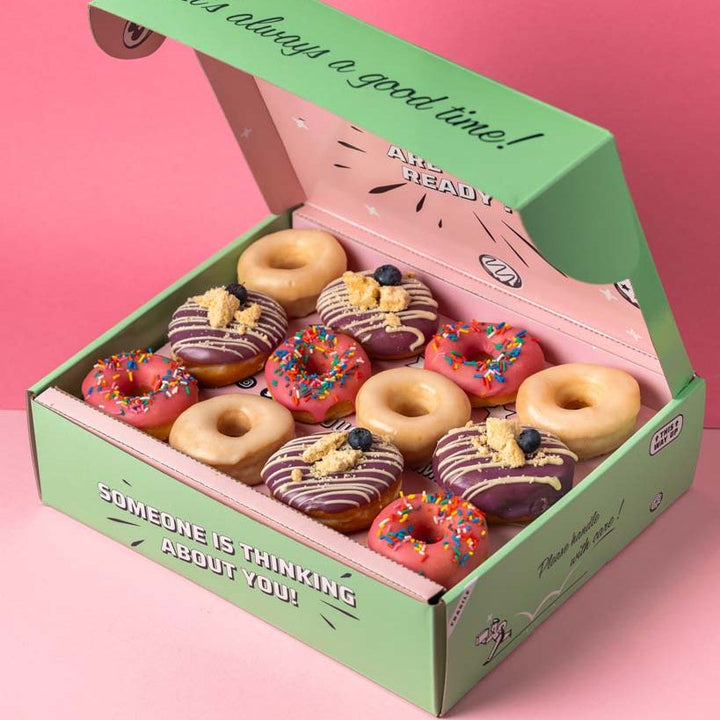 "Pink Party" vegan mini doughnut gift box