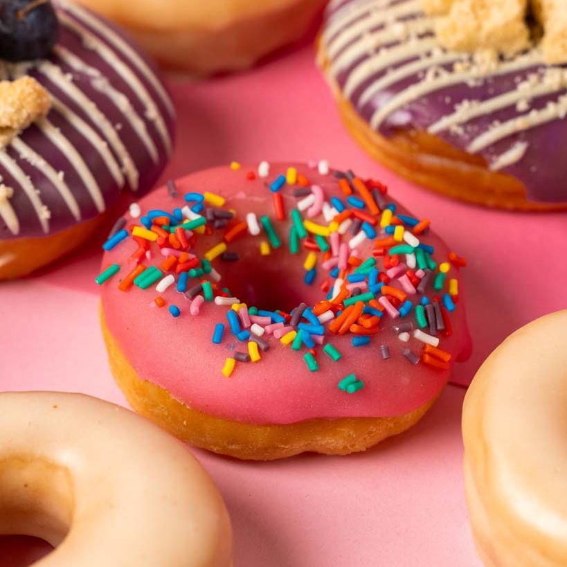 "Pink Party" vegan mini doughnut gift box