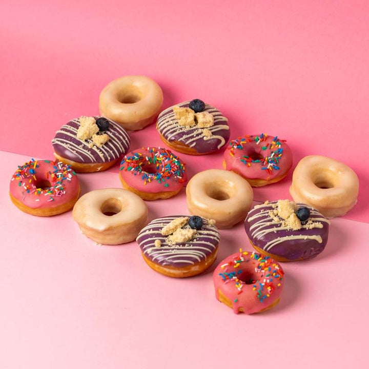 "Party box XL" vegan mini doughnut party box – 60 mini doughnuts